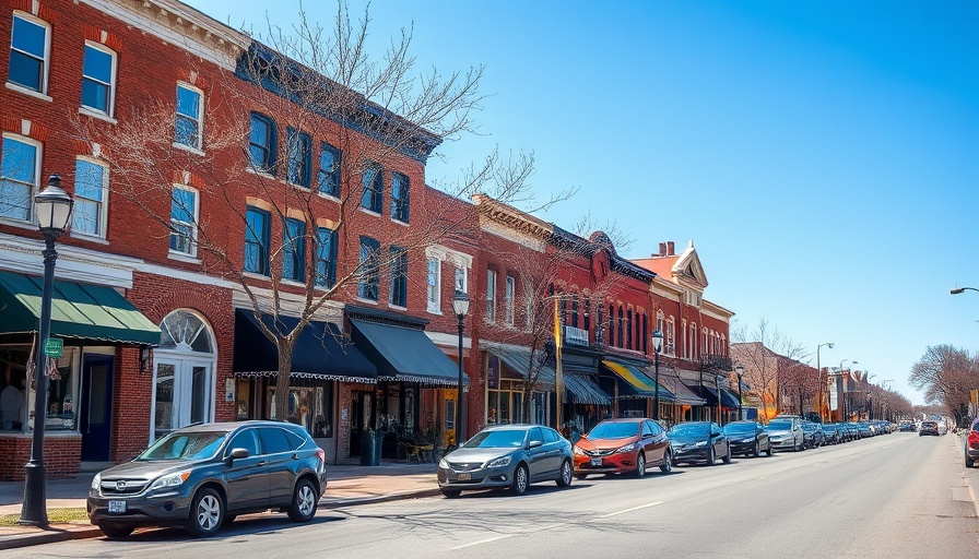 Charming small-town street view for day trips in Georgia