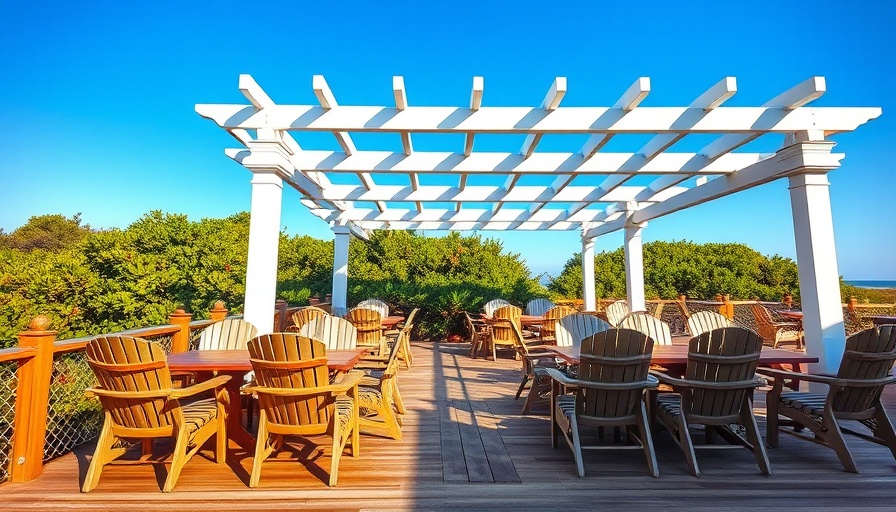 Skippers’ Fish Camp seafood experience with rustic deck seating.