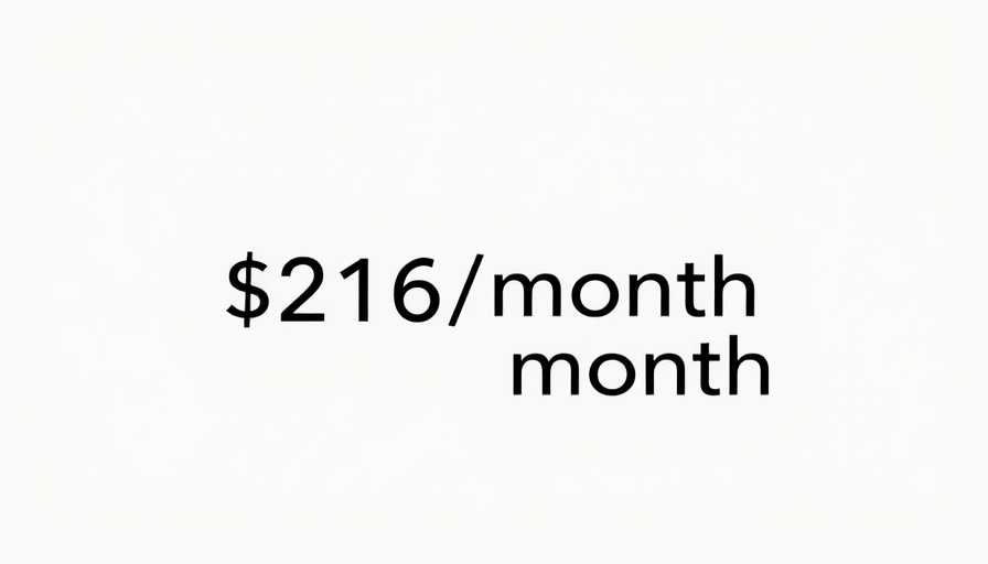 Informative display showing $216/month solar pricing details