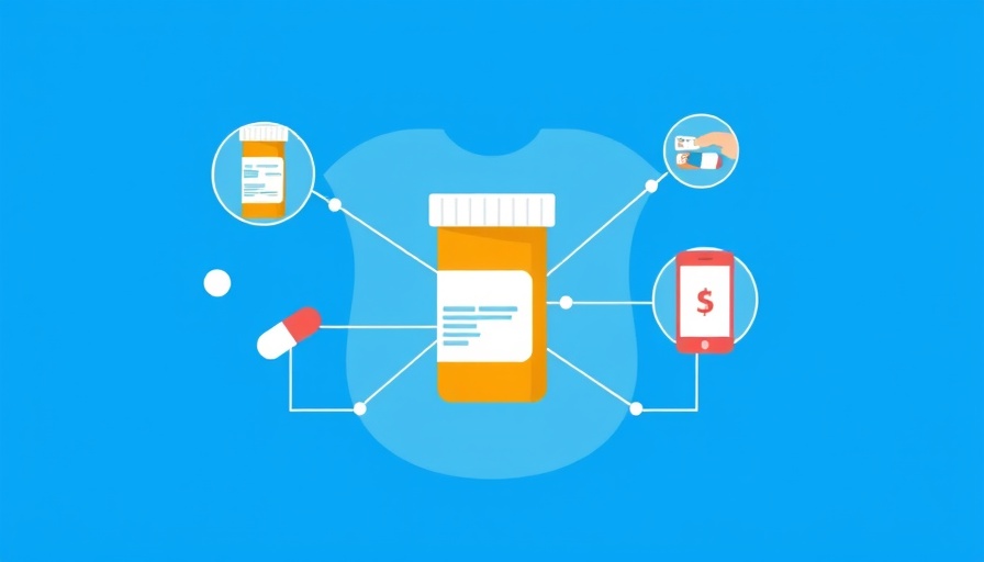 Digital illustration of medication accessibility with icons and blue background.