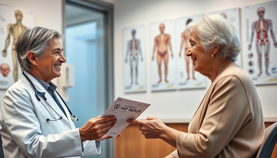 Doctor illustrating medical numbers to patient in bright office.