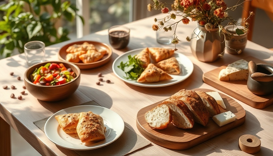 Rustic fall dinner party menu setup on wooden table.