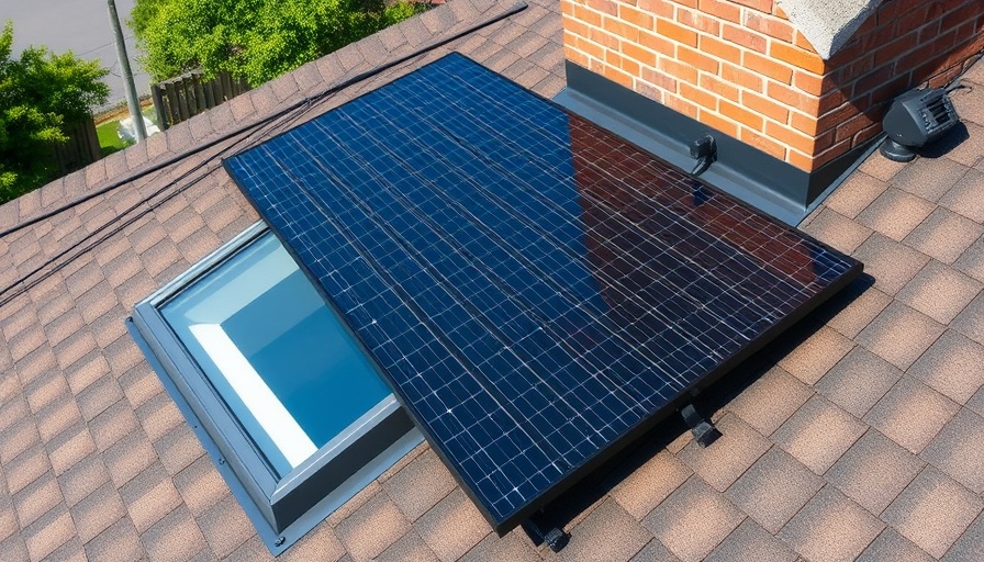 Misaligned solar panels covering skylight, showing installation issues.