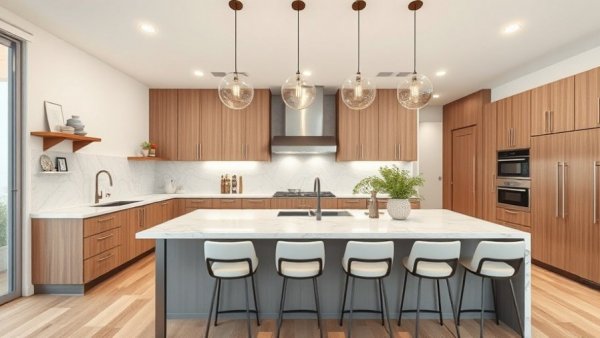 Elegant luxury kitchens with modern fixtures and chic lighting