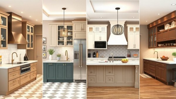 Contemporary luxury kitchen design featuring diverse styles.