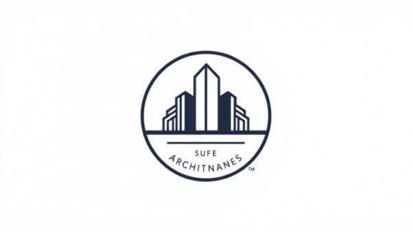 Contemporary architectural studio logo with circular badge design.