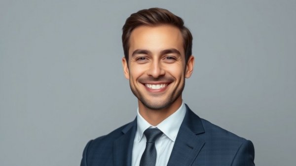 Professional male smiling confidently in formal attire