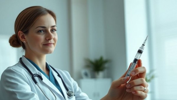 Doctor and patient discuss GLP-1 medicine for aesthetic uses in medical office.