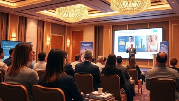 Weight loss seminar discussing non-invasive treatments at a professional conference.
