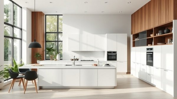 Modern luxury kitchen design showcasing minimalist elegance.