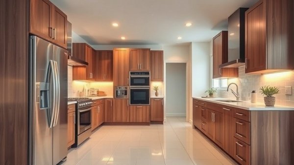 Traditional kitchen with wooden cabinetry and modern appliances emphasizing luxury kitchen design.