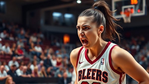 Frustrated basketball player from Indiana Fever during game loss.