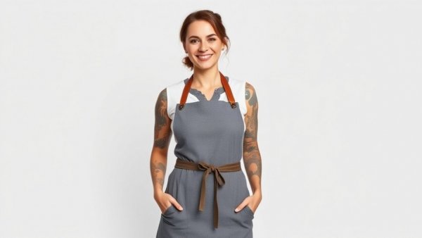 Abby Ripberger, Love Bug food truck chef in apron, smiling.