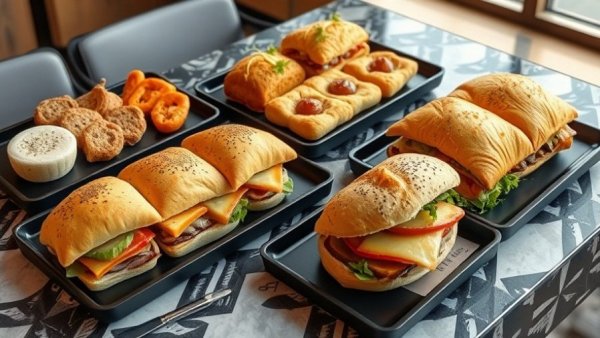 Gourmet bakery items and sandwich at Roots Market + Eatery Plainfield