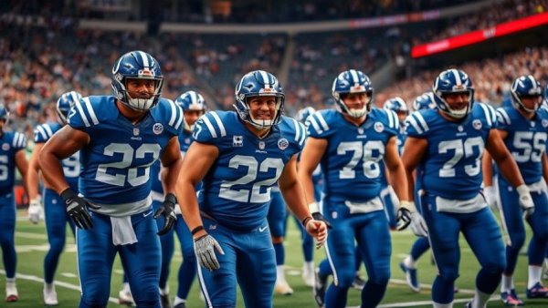 Indianapolis Colts players huddle during season opener.