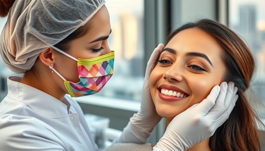 Aesthetician administering treatment to a woman, dissolving fillers