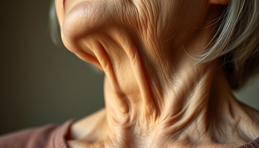 Detail of older woman's neckline, showcasing natural skin texture.