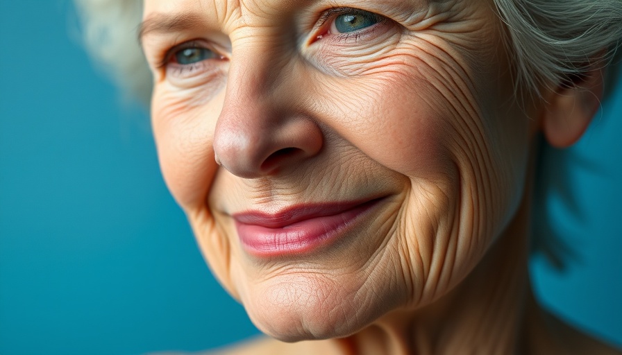 Close-up of older woman's face with fine lines vs wrinkles.