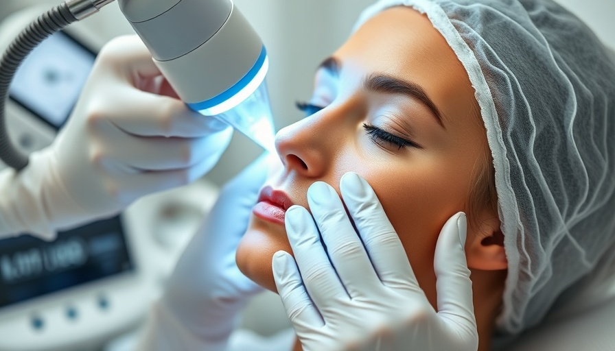 Face rejuvenation laser procedure in dermatology clinic