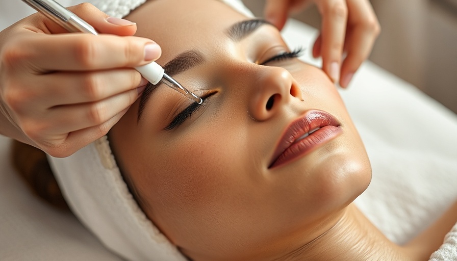 Woman receiving chemical peel in a spa, serene expression.