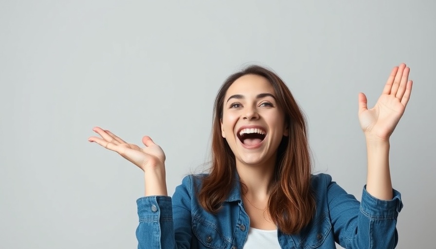 Joyful young woman with excited expression, Clear + Brilliant