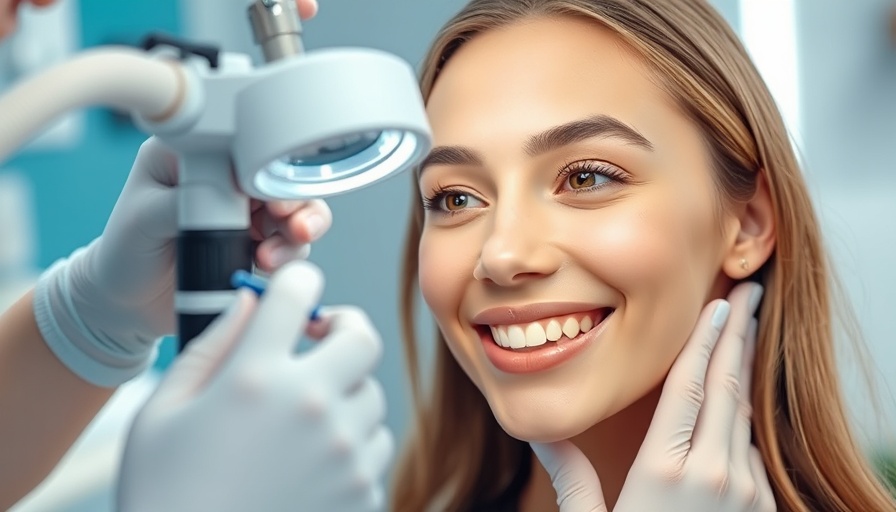 Young woman at clinic for chemical peel examination.