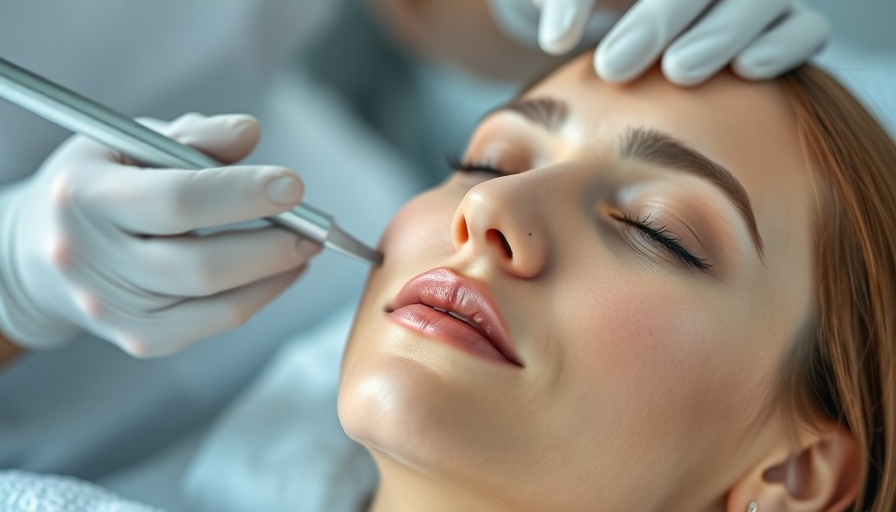 Young woman receiving dermaplaning treatment in a spa setting.