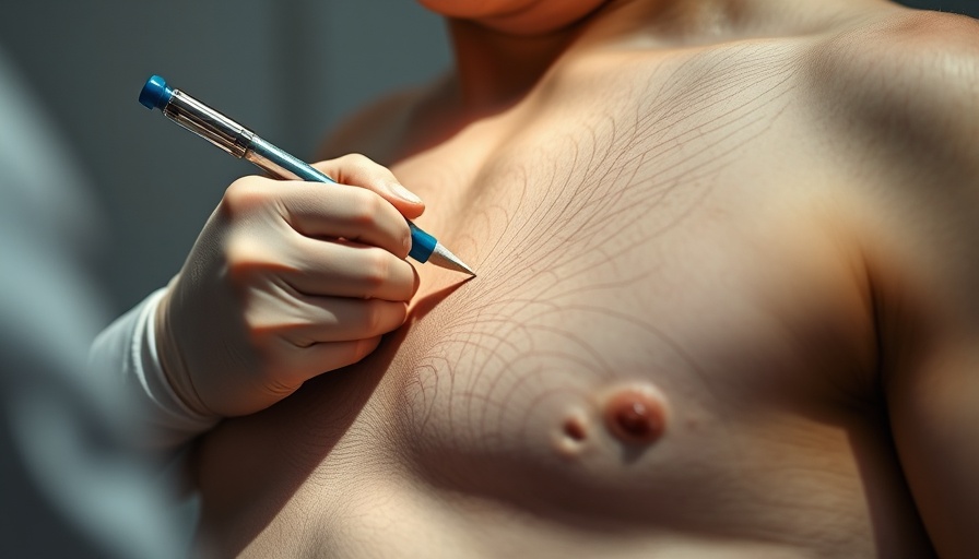 Doctor preparing patient for breast reduction surgery with marking.