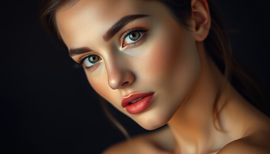 Confident young woman's radiant skin, close-up portrait, skin rejuvenation.