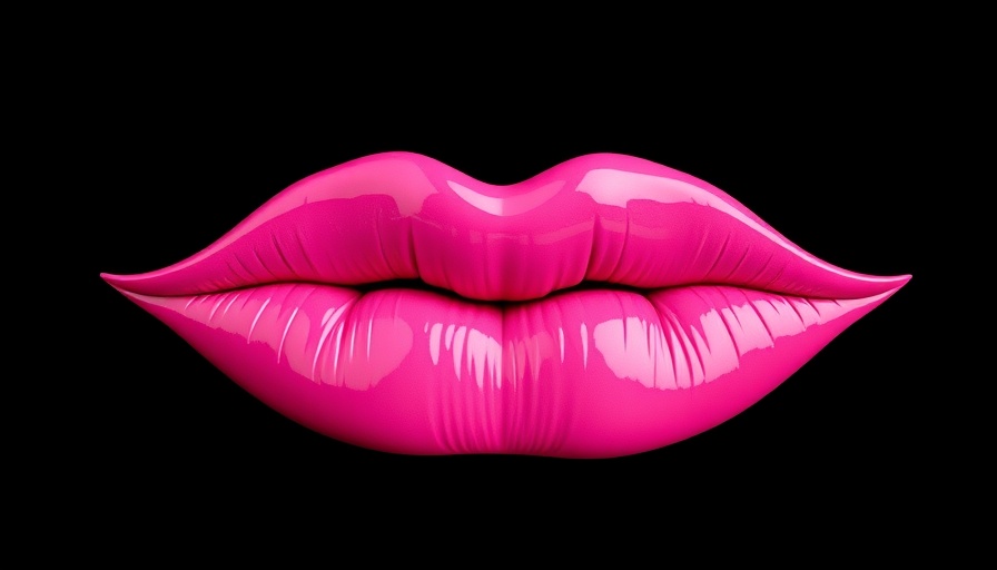 Nine pink lip shapes on black background showcasing lip shapes.