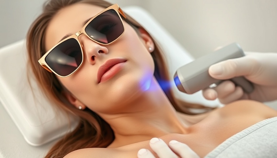 Laser skin treatments for underarm care, woman receiving treatment.