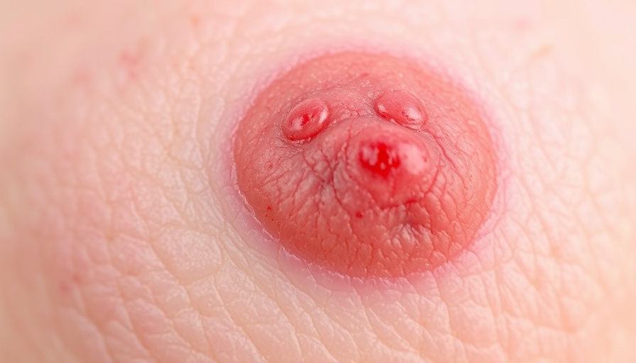 Close-up view of basal cell carcinoma on skin lesion.