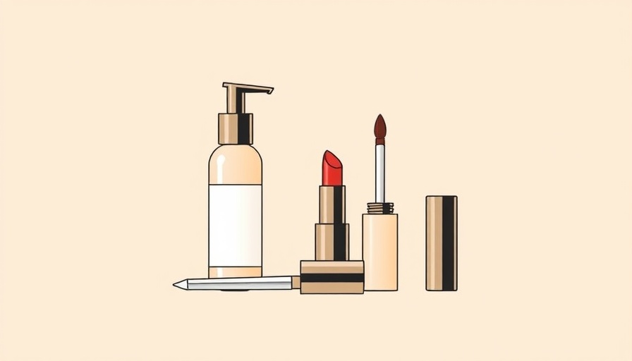 Minimalistic beauty products illustration, Sea Buckthorn theme.