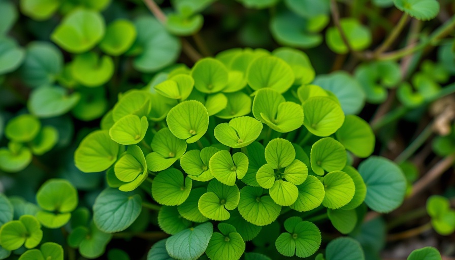 Centella Asiatica leaves in a natural garden setting