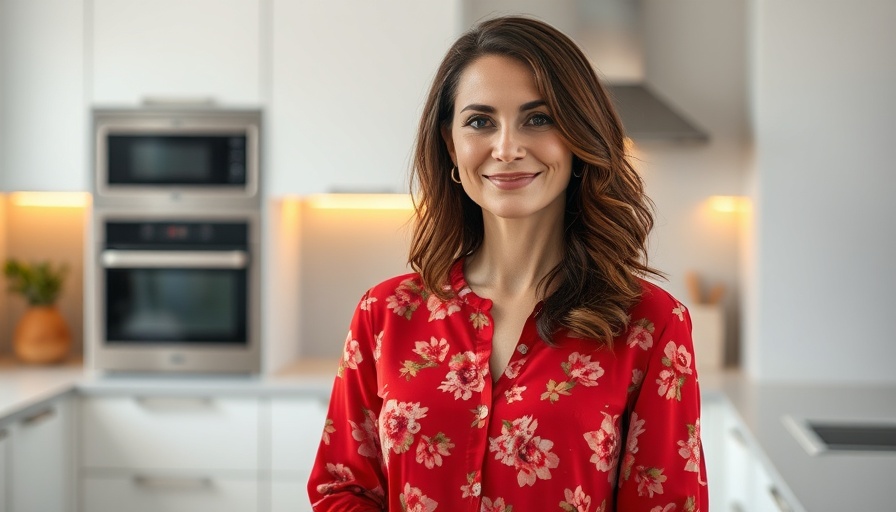 Smiling woman in kitchen with flush inset appliances.
