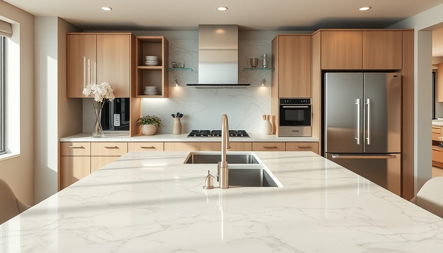 Luxury kitchen design with modern appliances and marble countertops.