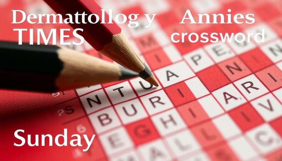 Dermatology crossword puzzle with pencil and date.