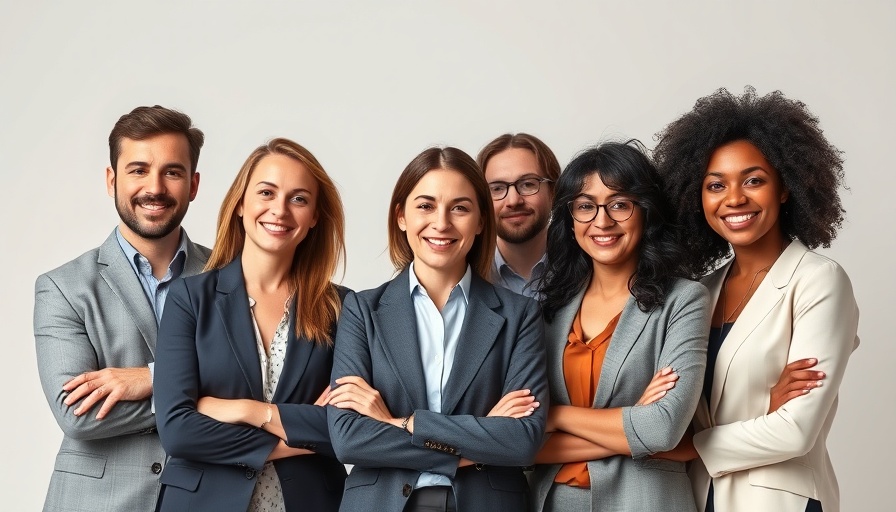 Portrait of diverse group, neutral background.