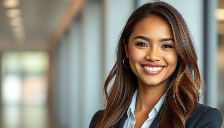 Professional woman smiling in a soft focus portrait.