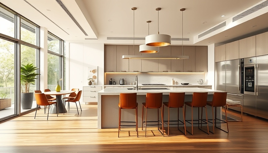 Luxury kitchen design with modern decor and natural lighting.