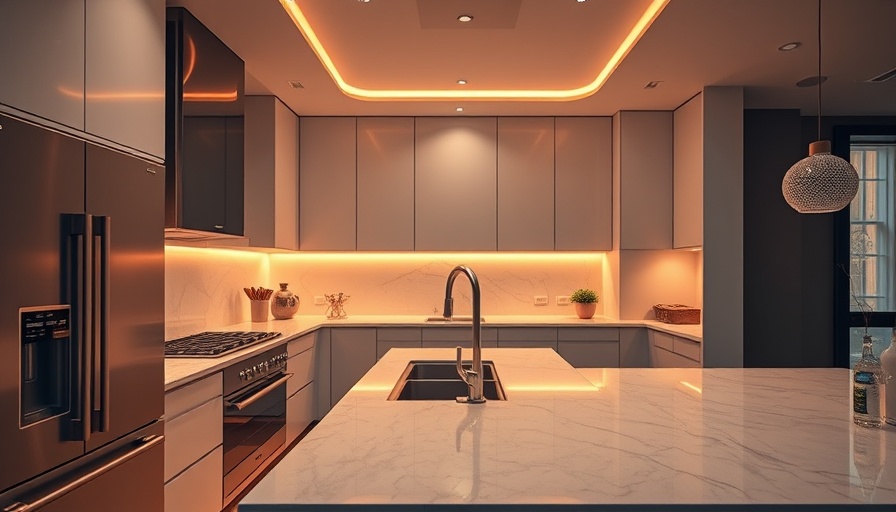Modern luxury kitchen design with sleek appliances and marble.