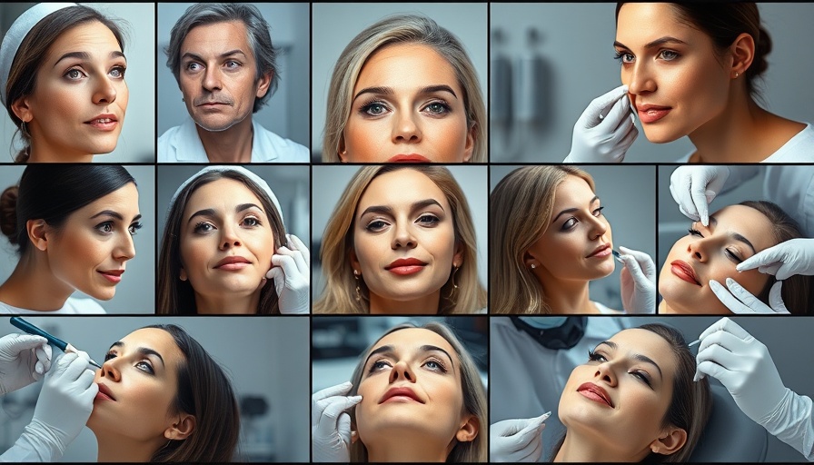 Collage depicting Botox treatments in a clinical setting.