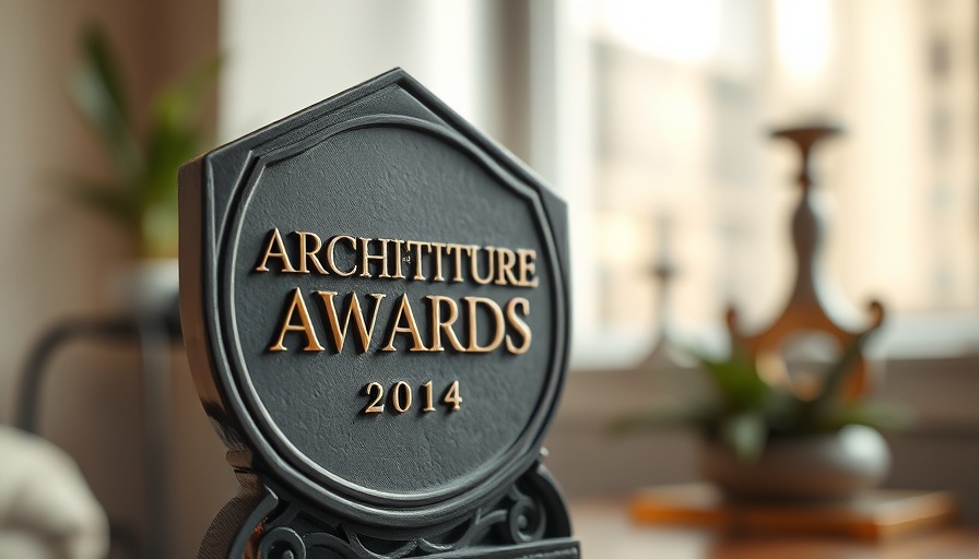 Luxury architecture award close-up with blurred background