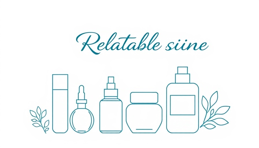 Minimalistic line art of skincare items and text 'Relatable Science', Peptides in Skincare.