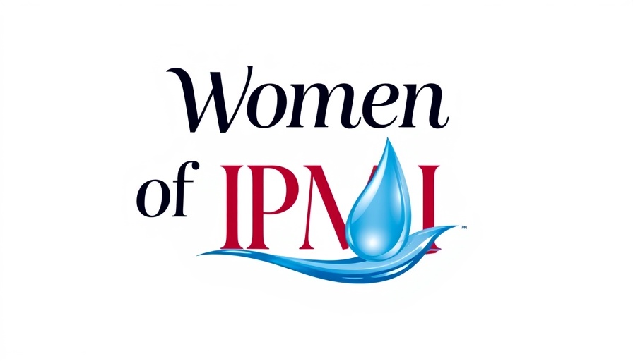 Women of PMI logo with stylish typography and water droplet.