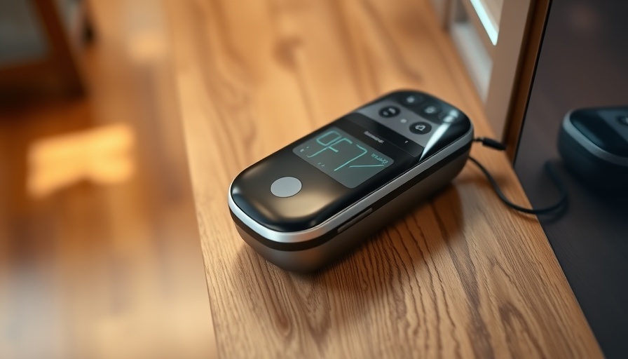 Sleek modern kitchen gadget on wooden surface highlighting advanced technology.