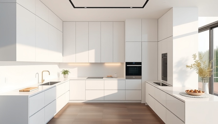 Diagram of luxury kitchen design layout with voided corner and cabinets.
