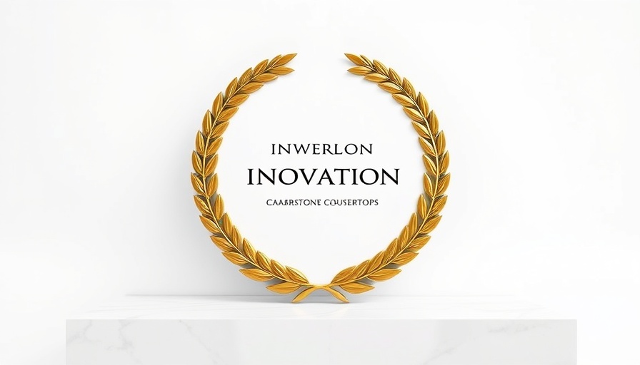 Gold Innovation award plaque for luxury kitchen design.