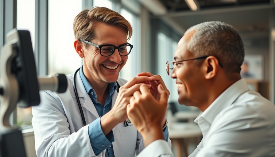 Optometrist assists patient with contact lens insertion during Contact Lens Safety Month.