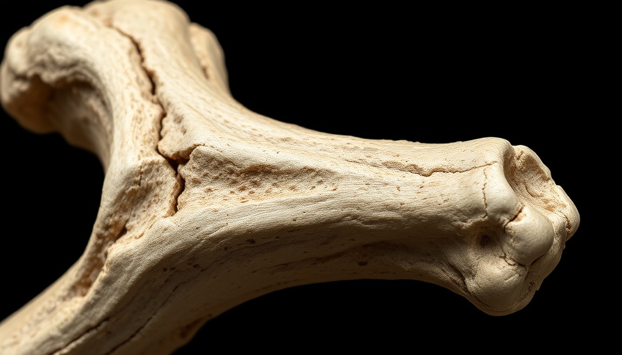 Ancient bone with Infantile Cortical Hyperostosis on a dark background.